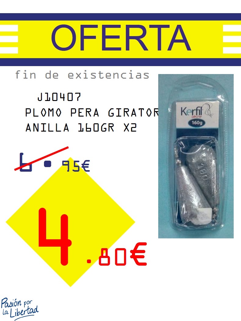 J-PLOMO PERA ANILLA GIRATORIO  160GR X2