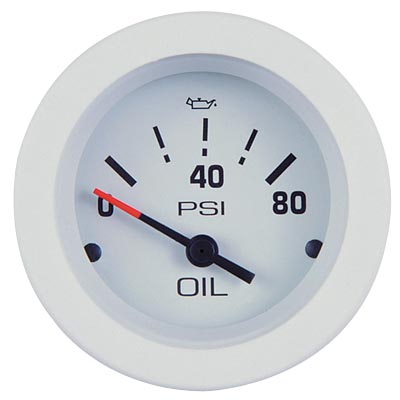 white gauge 12V -0-80 PSI
