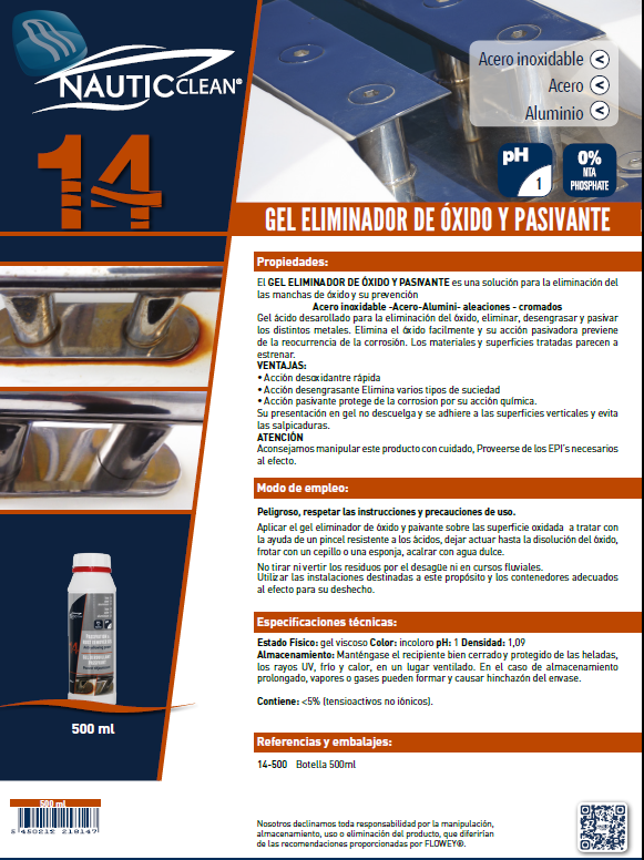 14 GEL DESOXIDANTE PASIVANTE 500ML