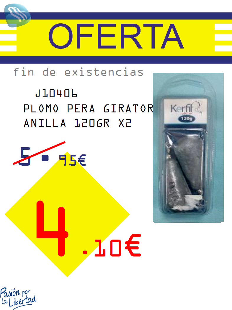 J-PLOMO PERA ANILLA GIRATORIO  120GR X2