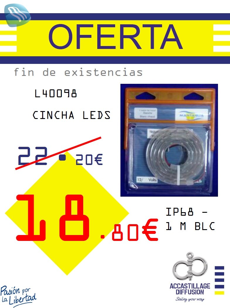 MANTAGUA-CINCHA LEDS IP68 - 1 M BLC