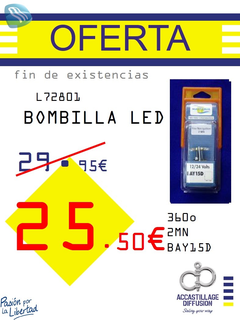 MANTAGUA-BOMB. LED 360o 2MN BAY15D