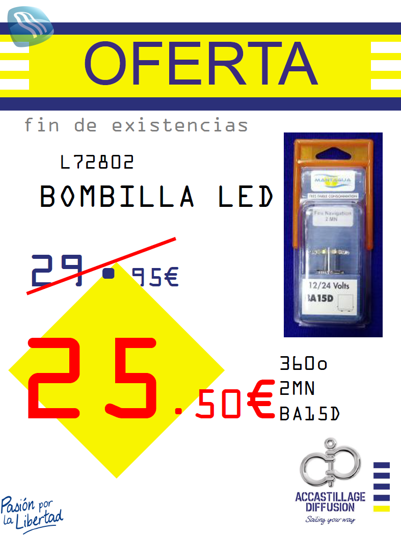MANTAGUA-BOMB. LED 360o 2MN BA15D
