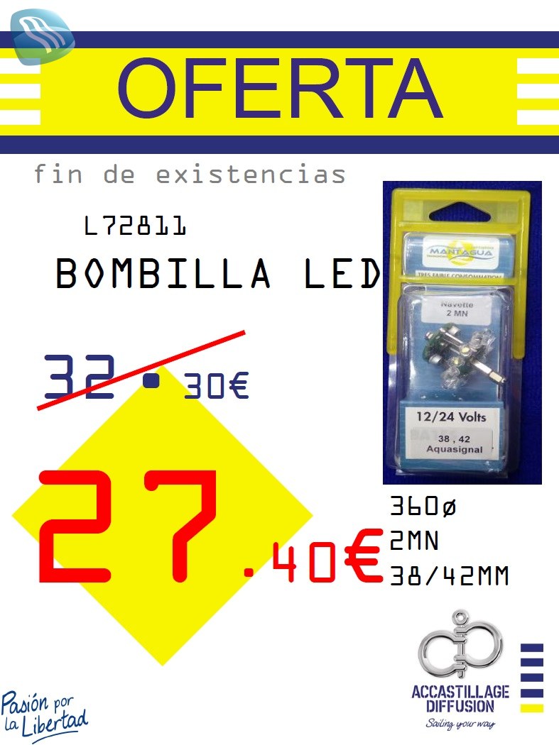 MANTAGUA-BAYONETA LED 360ø 2MN 38/42MM