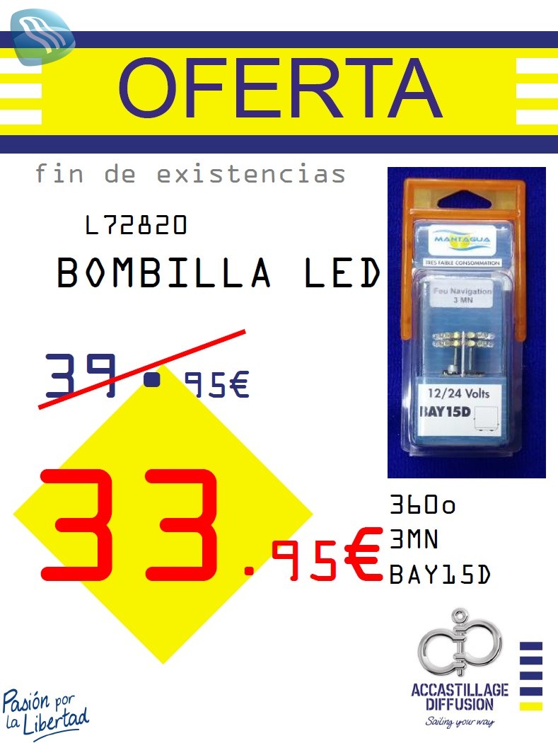 MANTAGUA-BOMB. LED 360o 3MN BAY15D